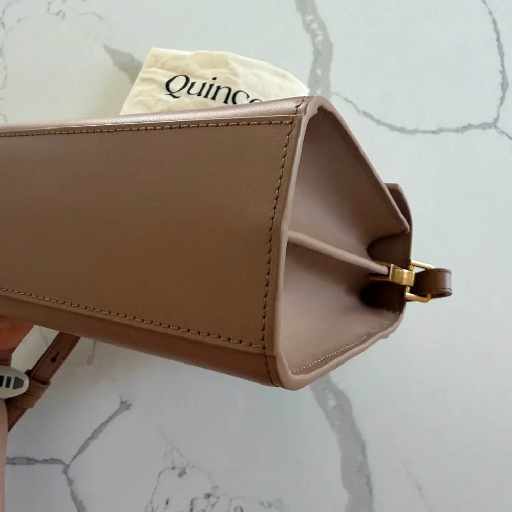 Quince Italian Leather Top Handle Crossbody Satchel NWOT - Picture 7 of 7